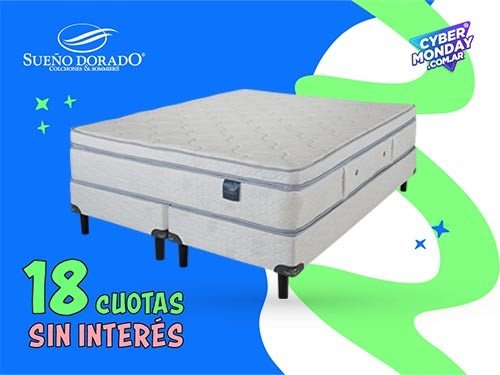 Sommier queen size Resortes 160x200 Da vinci Sueño dorado