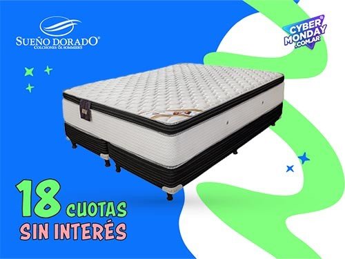 Sommier queen size Resortes pocket 160x200 Dubái Sueño dorado