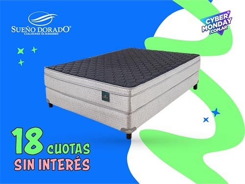 Sommier Espuma Alta Densidad 2 Plazas 140x190Línea Denver Sueño Dorado