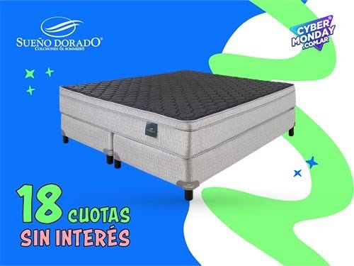 Sommier Espuma Alta Densidad Queen 160x200 Línea Denver Sueño Dorado