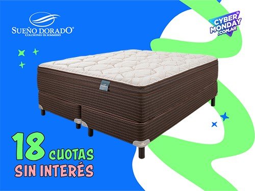 Sommier King híbrido 200 x 200 x 33 Línea Manhattan Sueño Dorado