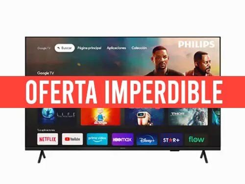 SMART LED GOOGLE TV PHILIPS 43" PULGADAS 4K UHD 43PUD7408/77