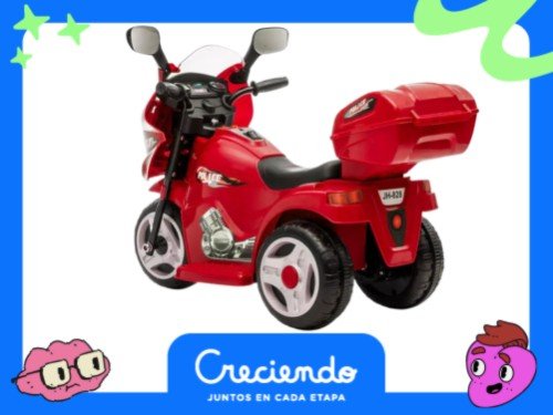 Moto Infantil A Batería De Policía De 6 Volt Con Baul