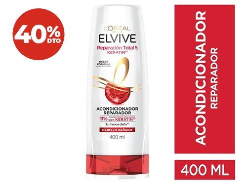 40% Acondicionador Elvive RT5 Keratin 400 Ml.