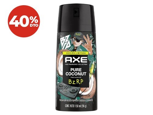 40% Desodorante En Aerosol Pure Coconut Bzrp Axe 150 Ml.