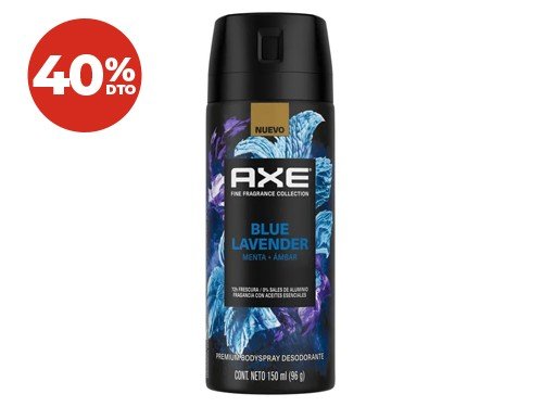 40% Desodorante en Aerosol Axe Blue Lavender 150 ml.