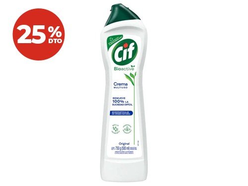 25% Limpiador en crema CIF Bioactive Original 500 ml