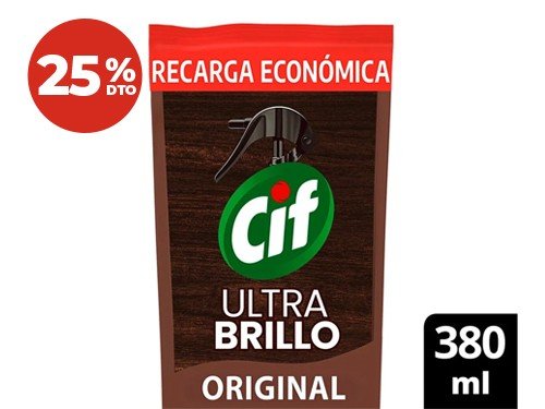 25% Limpiador Multisuperficies CIF Original Ultra Brillo 380 ml