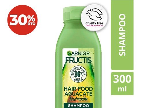 30% Shampoo Fructis Hair Food Palta 300 Ml.