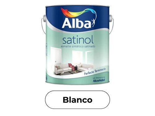 Pintura Esmalte Sintético Satinado Blanco Satinol Alba 0,5 Litro