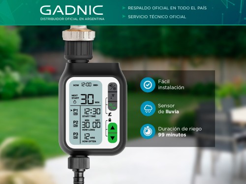 Temporizador de agua Digital Gadnic RG3030 controlador de riego