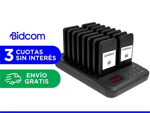 Llamador de Servicio Pager Gadnic Para Restaurante Gastronomía x16