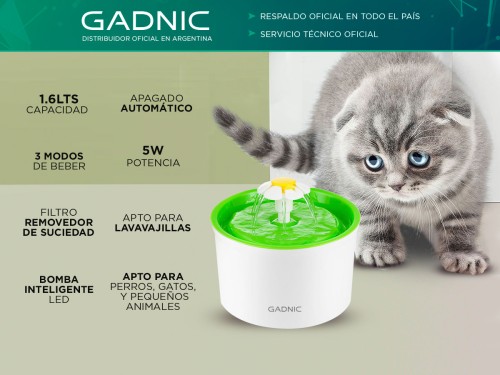 Fuente De Agua Recirculante Gadnic PB2000 Para Perros Y Gatos Acero In