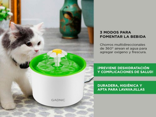 Fuente De Agua Recirculante Gadnic PB2000 Para Perros Y Gatos Acero In