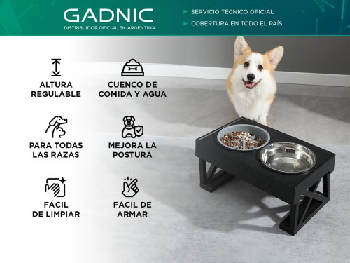 Cuenco Elevado Mueble para Mascotas Gadnic PET09 Platitos de Agua y Co