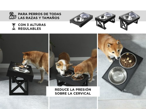 Cuenco Elevado Mueble para Mascotas Gadnic PET09 Platitos de Agua y Co