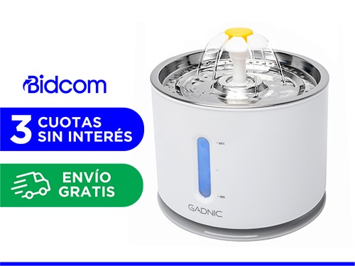 Fuente De Agua Recirculante Gadnic Para Perros Y Gatos Acero Inoxidabl