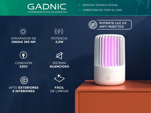 Lámpara Led Gadnic MT1022 Mata Mosquitos Moscas Insectos Silencioso Us