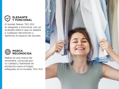 Tender Colgante 10 Varillas Resistente Nakan Ropa Blanco Techo