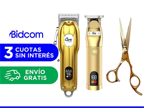 Maquina Cortadora de Pelo + Patillera electrica + Tijera Gadnic Gold P