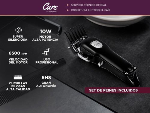 Maquina De Pelo Care By Gadnic CP8000 Profesional 10 Peines Accesorio