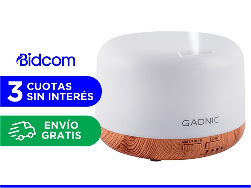 Difusor Gadnic Bamboo Humidificador Ultrasónico 300ml 20hs 7 Colores