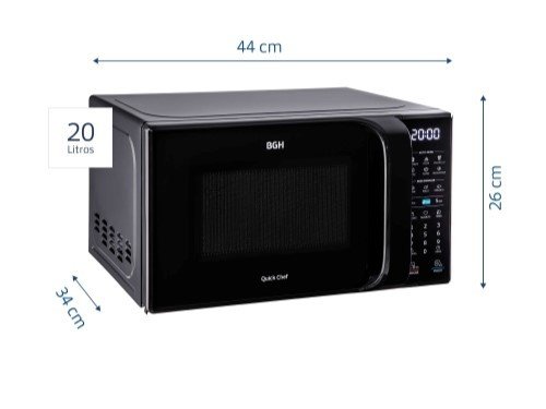 Microondas BGH Eco Negro Digital 20 Litros B120DN20