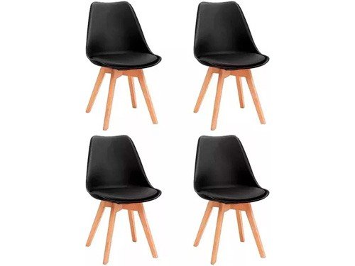 Sillas Comedor Tulip Eames A2 Con Almohadon Nordicas X4 Unid