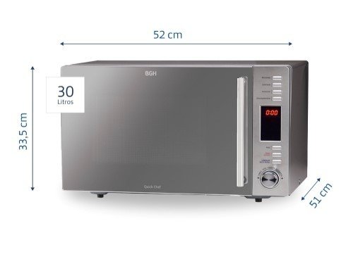 Microondas Trifunción BGH Quick Chef 30 Litros B330DSS9