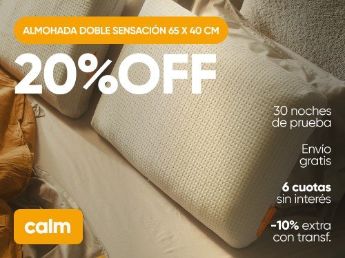 Almohada Doble Sensación Calm (65x40cm)