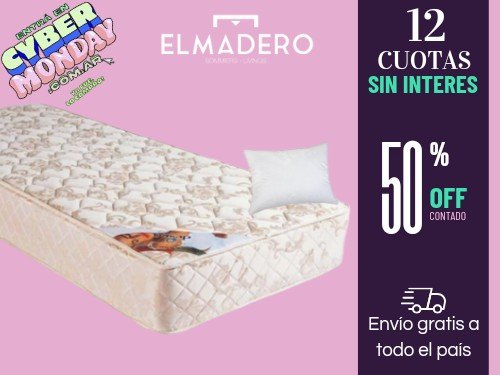 COLCHON DESEO SUEÑO DORADO 1 PLAZA 80X190 + 1 ALMOHADA DE RELAGO