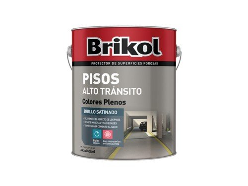 Pintura Para Pisos Alto Tránsito Satinado Brik-col 4 Litros