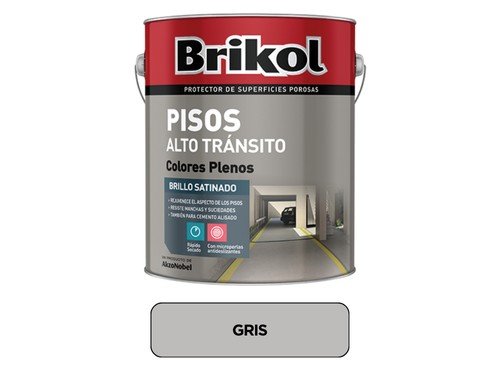 Pintura Para Pisos Alto Tránsito Satinado Brik-col 4 Litros