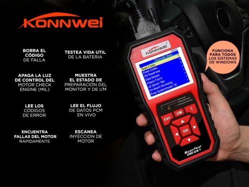 Scanner Automotriz Konwei KW850 Profesional OBD2 Diagnóstico Multimarc