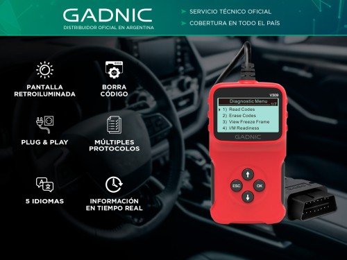 Scanner Automotriz Multimarca Gadnic VA44 OBD2 Universal Diagnóstico