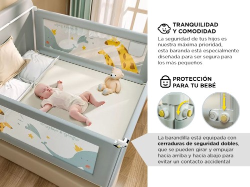 Baranda de Seguridad para Cama Gadnic con Diseño de Animales