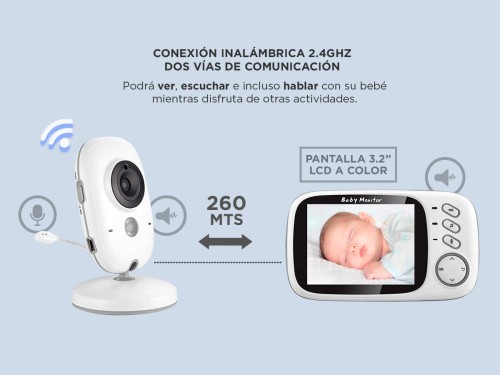 Baby Call Gadnic con Cámara Visión Nocturna a Color 32 Temperatura Amb