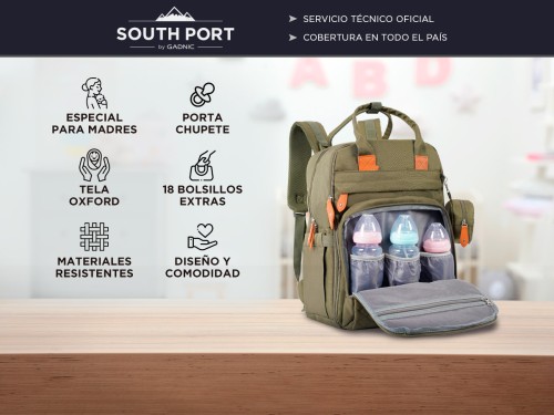 Mochila Maternal South Port Bolso Multifunción Termica