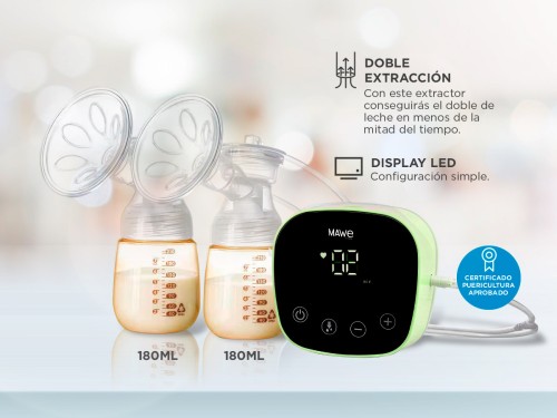 Sacaleche Eléctrico Doble Capacidad Mawe By Gadnic Extractor de Leche