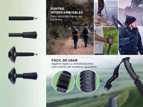 Kit Bastones Gadnic Para Trekking Senderismo Antishock