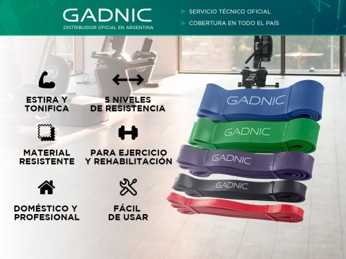 Bandas Elásticas Gadnic Kit x5 Isométricas 5 Intensidades Super Resist