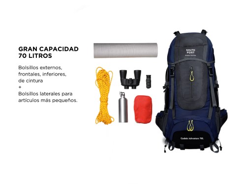 Mochila de Mochilero South Port By Gadnic 70Lt Ideal Camping Trekking