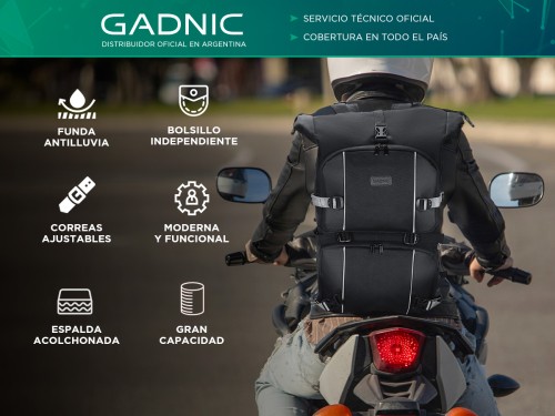 Mochila Impermeable Gadnic MCH400 Ideal Moto Cuatriciclo Bicicleta