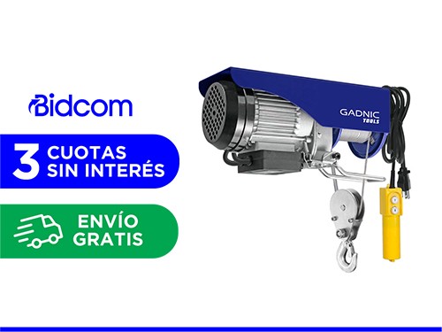 Aparejo Eléctrico Gadnic AP500 Hasta 500kg 1020w Gancho Doble y Simple