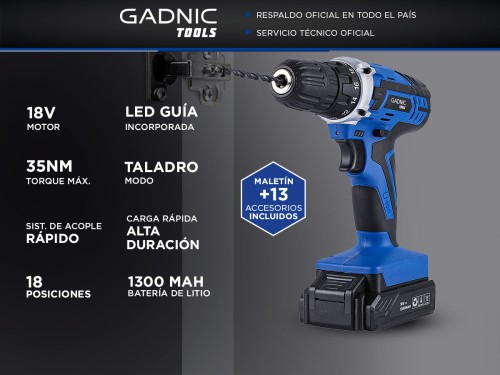 Destornillador Eléctrico 18V Gadnic D18 Recargable