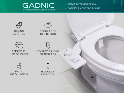 Bidet Para Inodoro Gadnic CleanSeat 100 Agua Fria 2 Boquillas