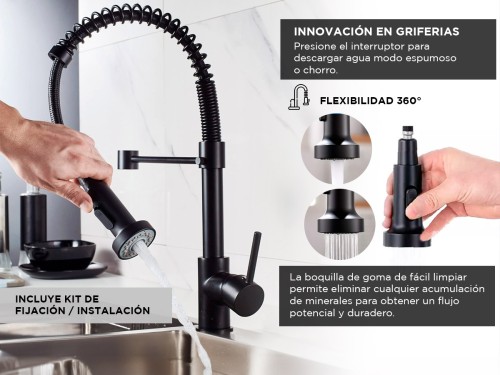 Griferia Extensible Para Cocina Gadnic Canilla Monocomando Flexible