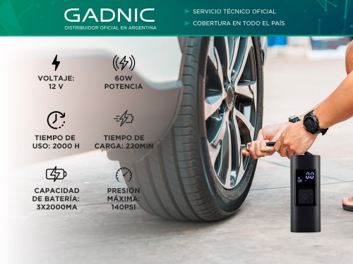 Inflador Portatil Gadnic Bateria Auto 6000mah