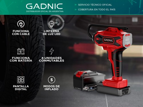 Bomba de Aire Inflador Gadnic Mini Recargable