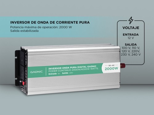 Inversor Onda Pura Corriente Gadnic IV-15 2000w